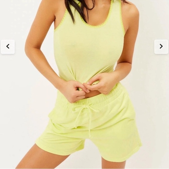 Frankie's Bikinis Pants - NWT Frankie’s bikinis burl high waist neon sweatshorts XS